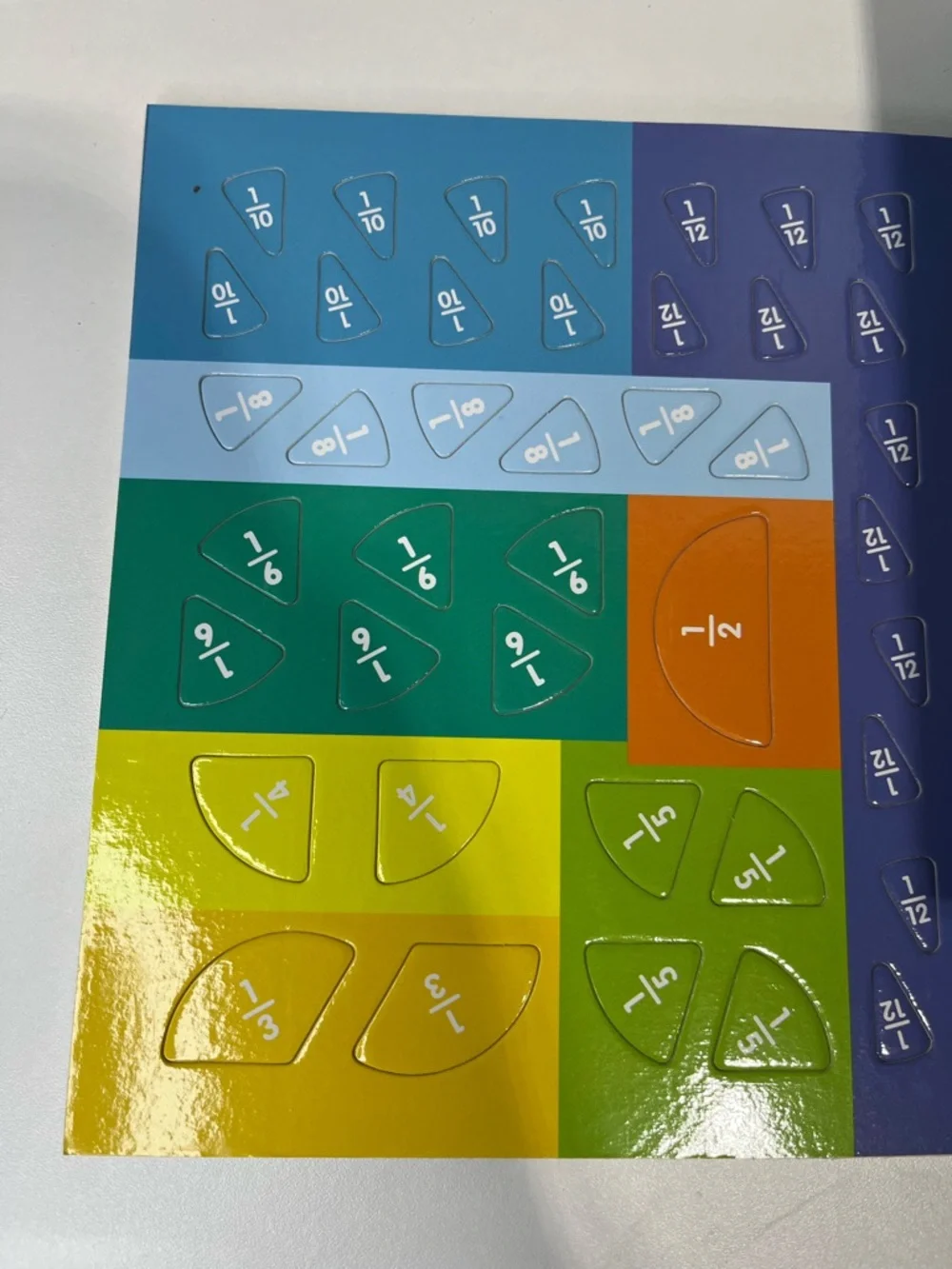 NEW Magnetic Fraction Demonstration Book Educational Puzzle Magnet Set *open*